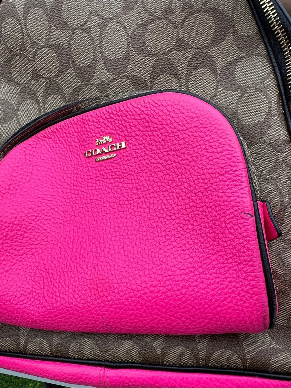 Coach Court Backpack in Color-block Signature Canvas C5808